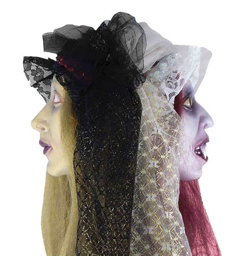 Two Sided Bride Severed Head Prop Halloween Decorations Party Scary