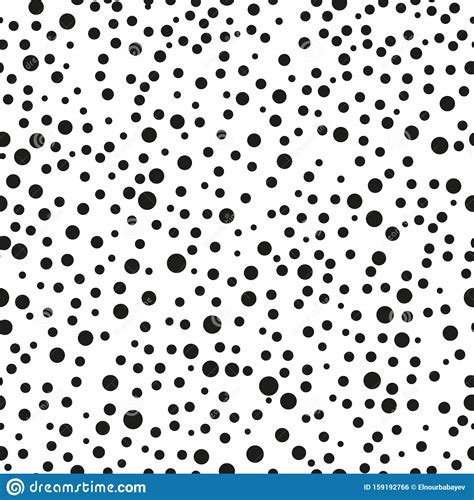 Black Polka Dot Seamless Pattern Vector Background Stock Illustration