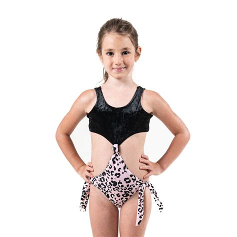 Pink Leopard One Piece Long Sleeve Swimsuit For Girls Too Cool Beachwear