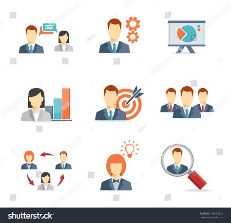 Business People For Web And Mobile App Flat Icons On White