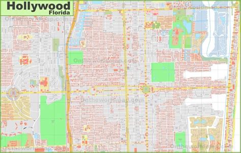 Large Detailed Map Of Hollywood Florida