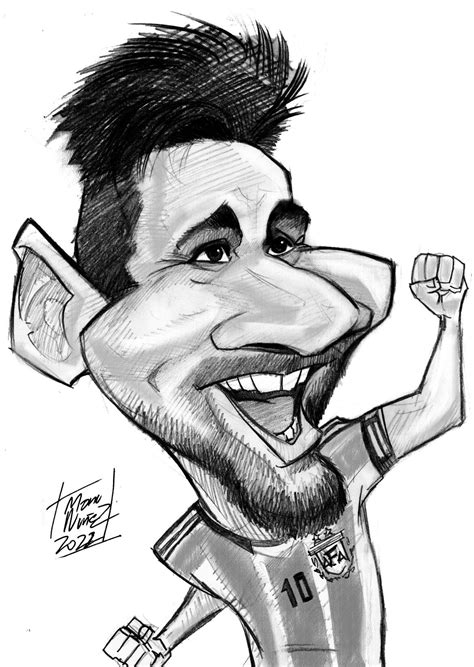 Caricaturas Emanuel Nuñez Messi Lionel Joker Male Sketch Quick