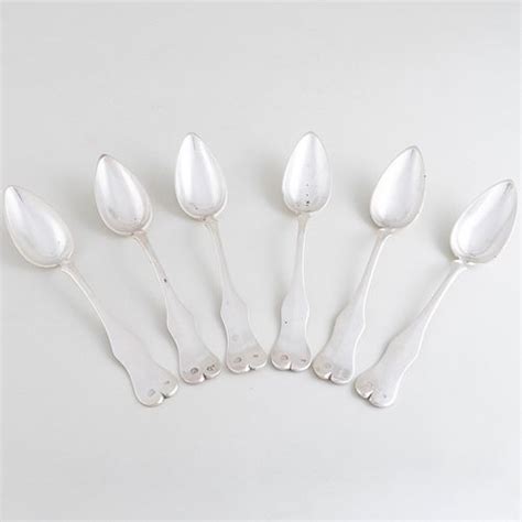 Set Of Six Large Dutch Silver Tablespoons Sold At Auction On 16th June