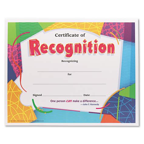 Certificate Of Recognition Awards By Trend® Tept2965