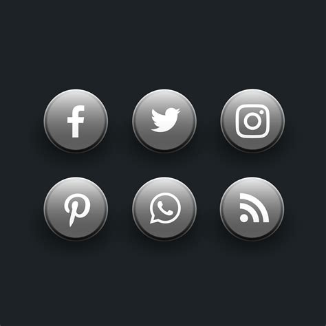 Gray Social Media Icons Social Media Icons Set Designs By Miss