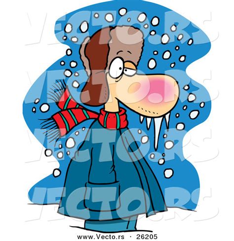 Cartoon Person Freezing