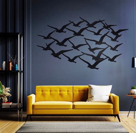 Flock Of Birds Flying Birds Metal Wall Art Metal Wall Etsy Uk