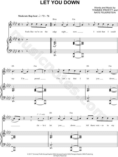 Nf Let You Down Sheet Music In F Minor Download And Print Sheet
