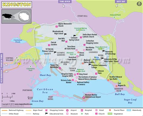 Kingston Jamaica Map Kingston Map