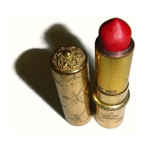 50s 60s Vintage Revlon Lipstick Cherry Red Lipstick Collectible Gold