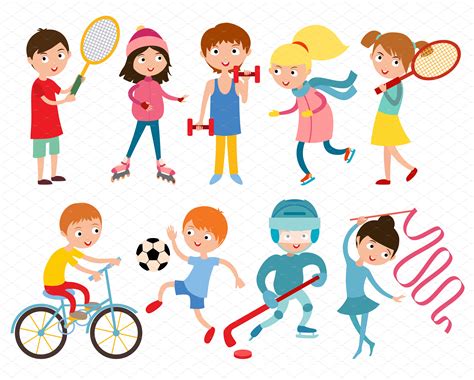 Kids In Sport Vector ~ Illustrations ~ Creative Market