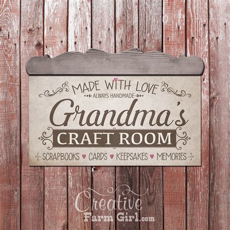 Craft Room Sign Personalized Creative Farm Girl