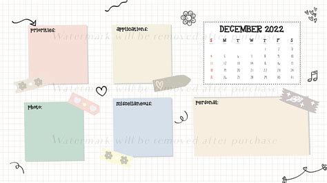 2021 2022 Monthly Desktop Wallpaper Organizer Calendar Etsy