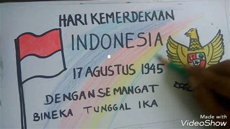 menggambardan mewarnai poster kemerdekaan indonesia