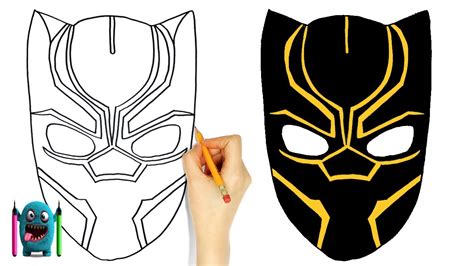 Kara Panter Maske Çizimi How to Draw Black Panther Mask YouTube