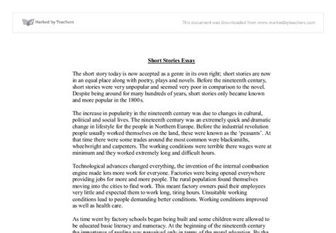 Short Stories Essay Gcse English Marked By