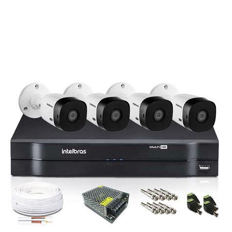 Kit Monitoramento Intelbras 4 Câmeras de Segurança 720p