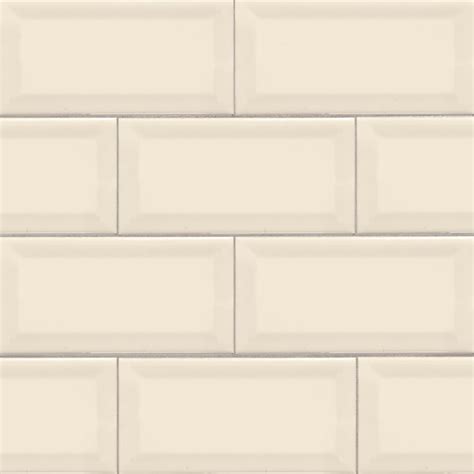 Almond 3x6 Beveled Glossy Ceramic Subway Tile Backsplash Tile Usa