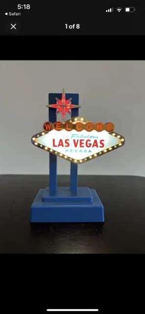 Vintage Welcome To Fabulous Las Vegas Light Up Desk Top Sign 2000