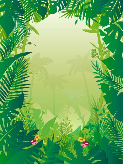 Jungle Background Jungle Vector Tropical Frame
