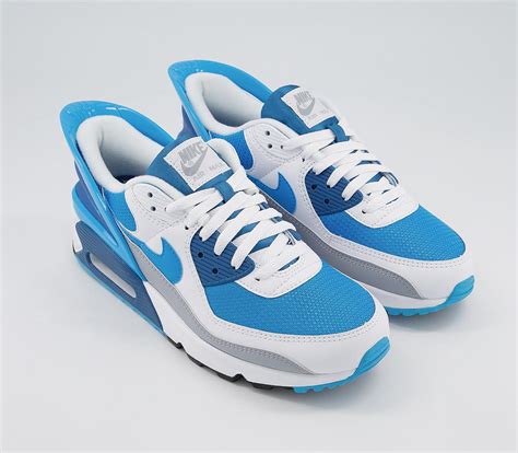 Nike Air Max 90 Flyease Trainers White Laser Blue White Industrial Blue ...