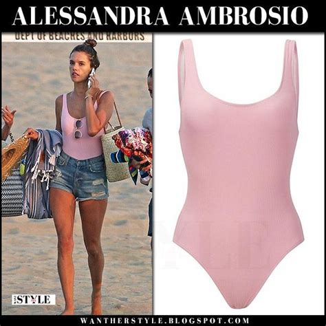 alessandra ambrosio in pink one piece swimsuit in malibu on august 5 alessandra ambrosio