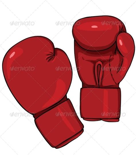 Cartoon Red Boxing Gloves Vectors Graphicriver