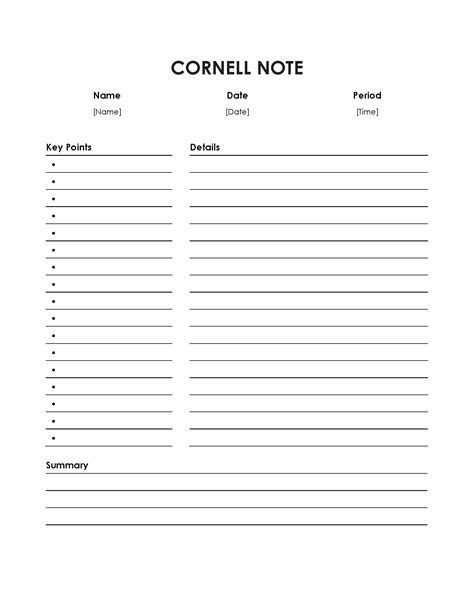 Printable Cornell Note Taking Paper Free Printable Paper