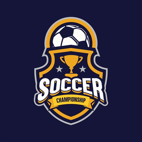 Soccer Gold Color Football Badge Logo Design Templates Sport Team