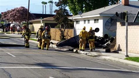 Small Plane Crashes In Yard Of Riverside Calif Home Pilot Killed