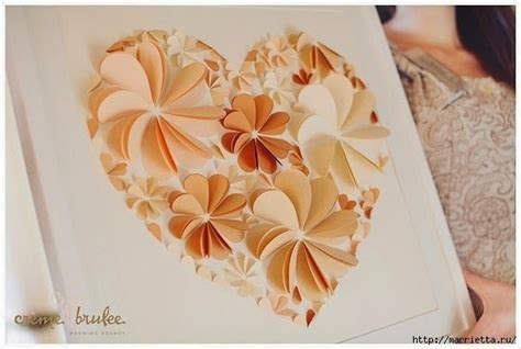 Diy Easy Paper Heart Flower Wall Art Diy Craft Projects