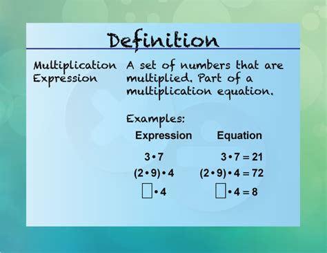 Elementary Definition Multiplication And Division Concepts Multiplication Expression Media4math