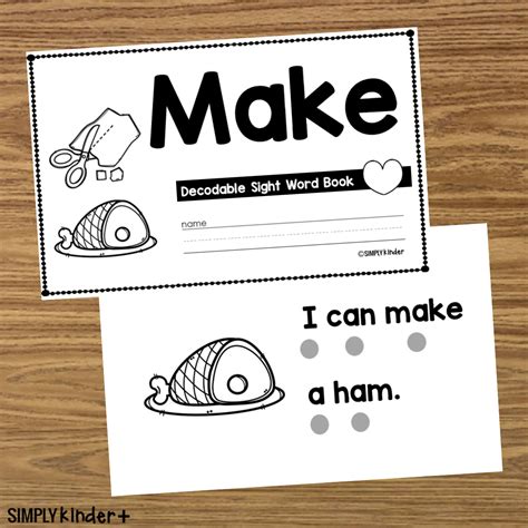 Make Sight Word Book Activities Simply Kinder Plus