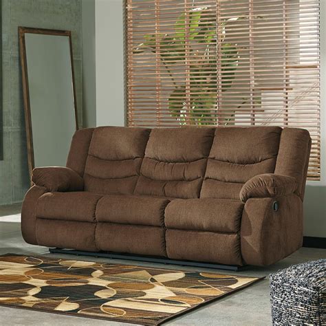 Tulen Chocolate Reclining Sofa by Signature Design by Ashley ...