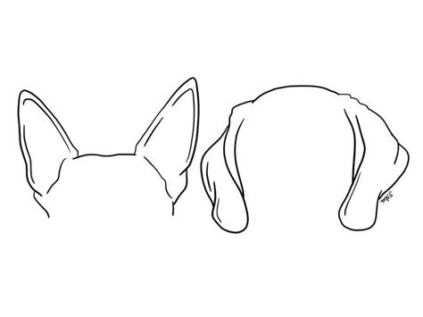 Pet Ear Outline Drawing Dog Ear Drawing Cat Ear Drawing Pet Etsy In