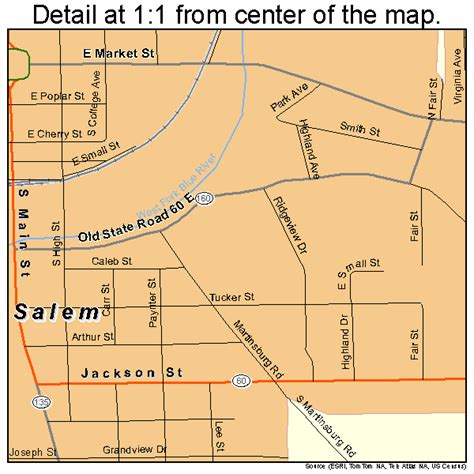 Salem Indiana Street Map 1867464
