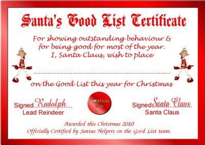Simply write your child's name in the blank space. Free Printable Santas Nice List Certificates ...