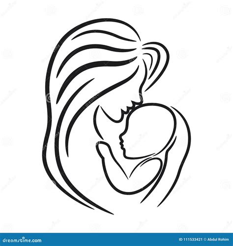 Madre Y Su Símbolo Del Bebé Ilustración Del Vector Ilustración De