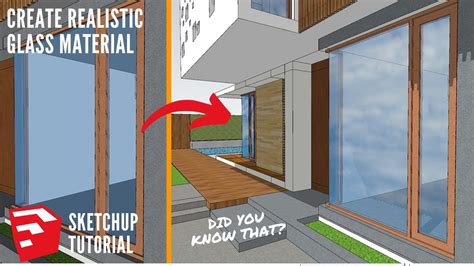 Create Realistic Glass Material In Sketchup Sketchup Tutorial Youtube