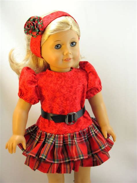 ooak ruffle holiday dress for 18 inch dolls etsy american girl clothes girl doll clothes