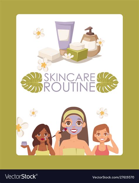 Skincare Routine Face Skin Royalty Free Vector Image