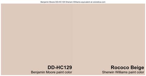 Benjamin Moore DD HC129 Sherwin Williams Equivalent Rococo Beige