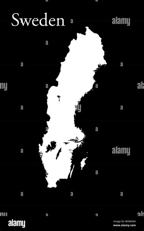 Mapa De Suecia Aislado Sobre Fondo Negro Ilustración 3d Fotografía De