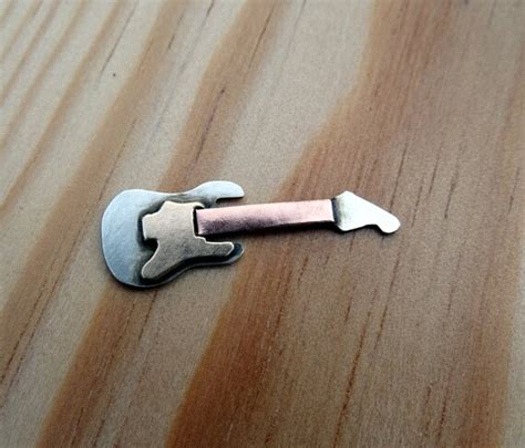 Small Electric Guitar Pin Badge Brooch Tie By Copperheadroaduk