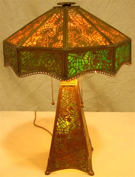 Tiffany Slag Glass Antique Desk Lamps