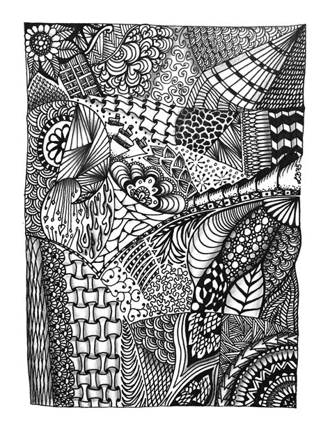 Zentangle Doodle Bunte Galerie