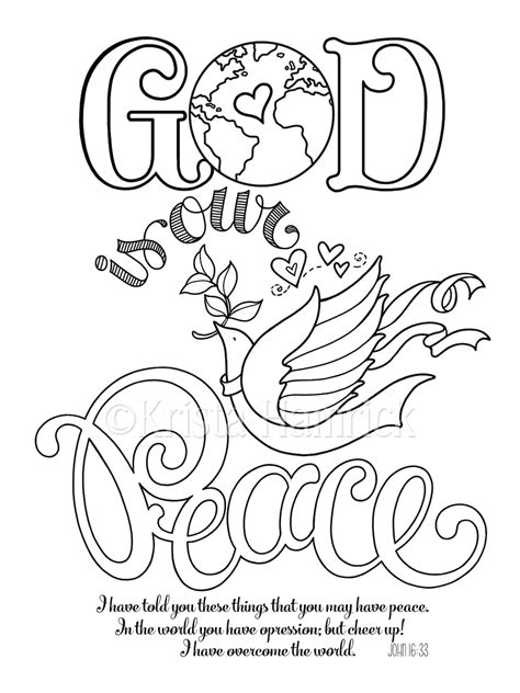 God Is Our Peace Coloring Page 85x11 Bible Journaling Tip In 6x8 Etsy