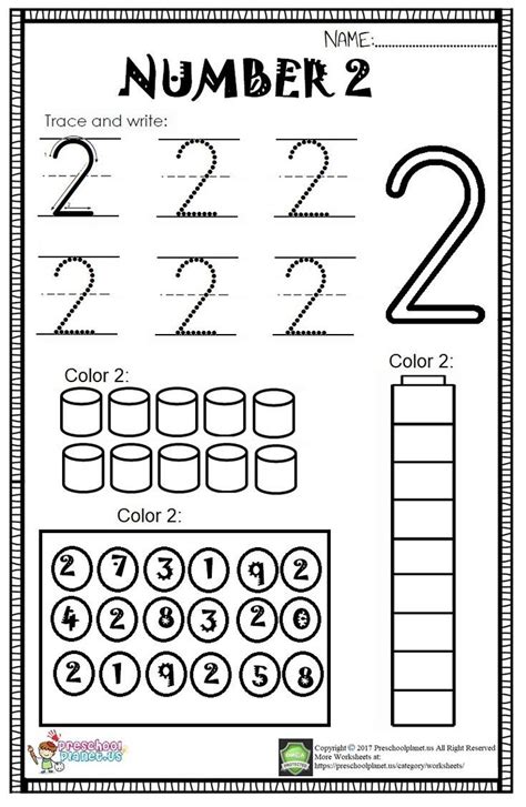 Number 2 Worksheet For Kids Preschool Number Worksheets Numbers