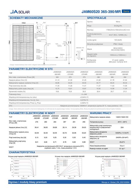 Panel Fotowoltaiczny JAM60S20 380W MR BF JA Solar