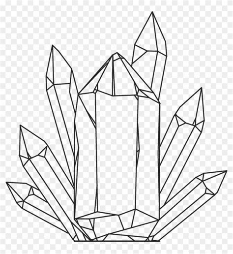 Drawing Of Crystal Crystal Line Art Transparent Hd Png Download
